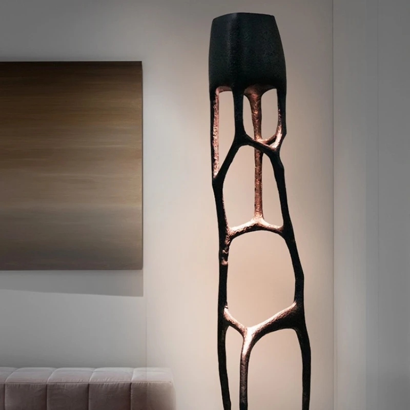 

Sofa branch sculpture trunk floor lamp hotel living room model room design artistic tree root ornament