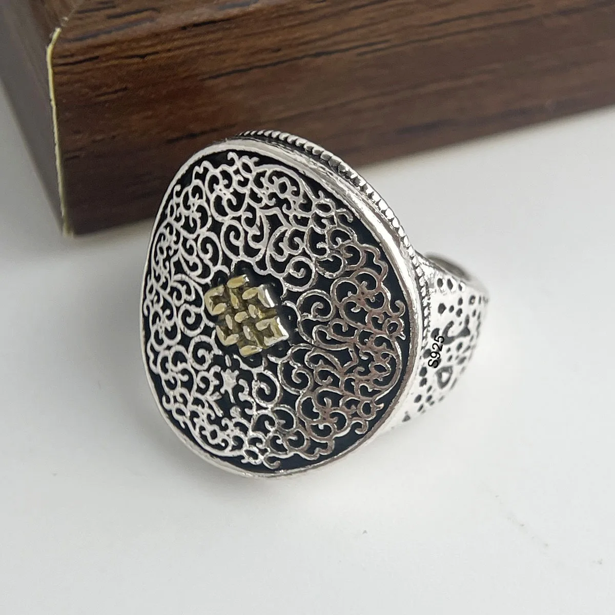 خواتم من الفضة الإسترليني عيار 925 للنساء والأزواج، خاتم بسيط مصنوع يدويًا بنمط عتيق، هدية مجوهرات راقية تمنع الحساسية