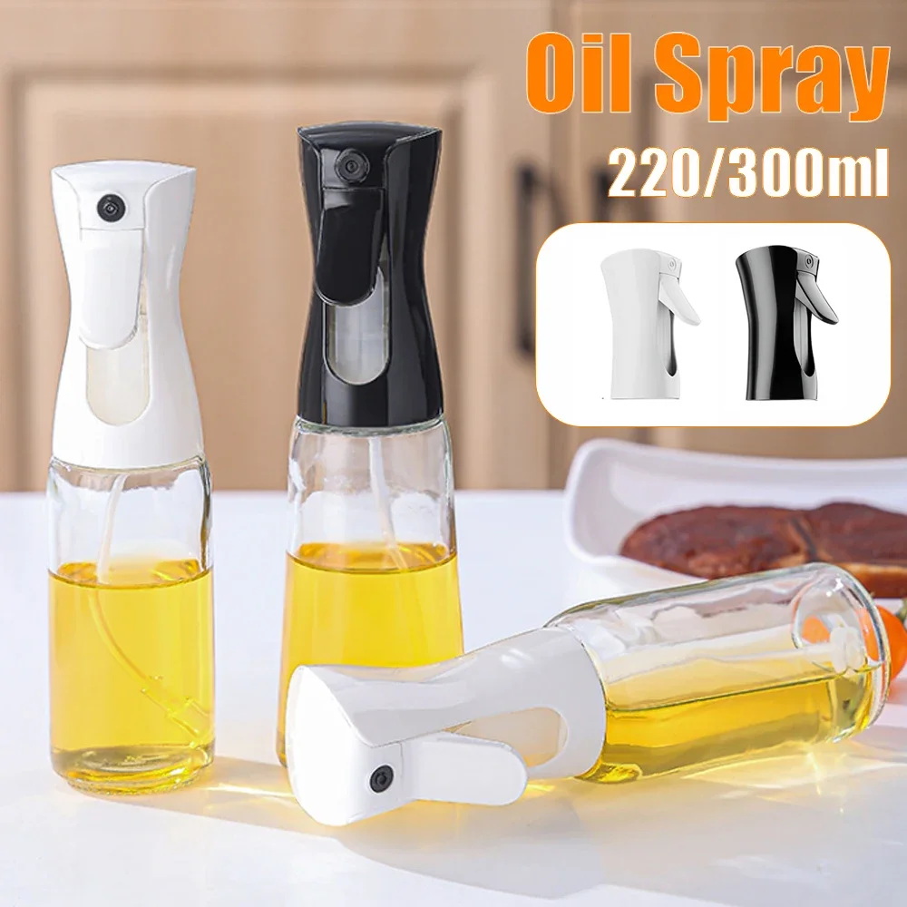 

220ml 300ml Glass Oil Spray Bottle Kitchen Sauce Sprayer Cooking Olive Oil Container Dispenser Household Oil Pot For BBQ Baking