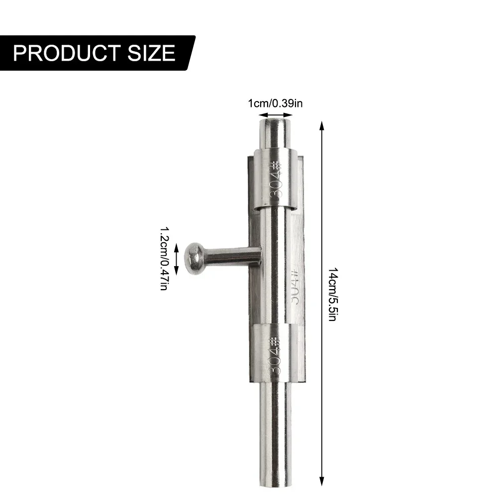 Loquet de porte coulissant en acier inoxydable, loquet à 2,2, loquet de porte Storial, serrure de sécurité, matériel d'amélioration de l'habitat, 5.5 po, 1 pièce