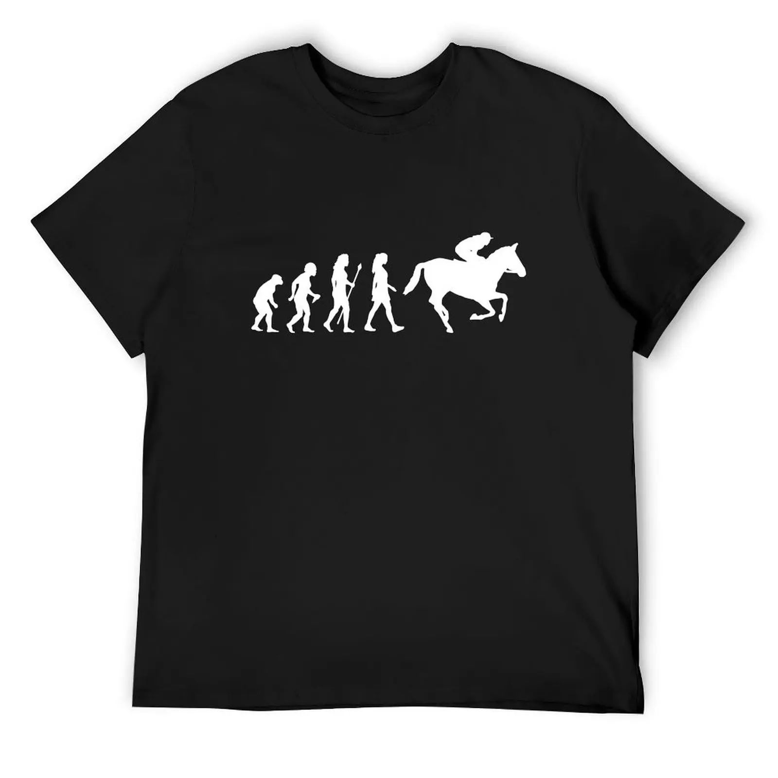 Funny Women's Horse Racing Jockey Evolution Silhouette T-Shirt rapper graphic tees blanks sweat t shirt men 100℅ cotton