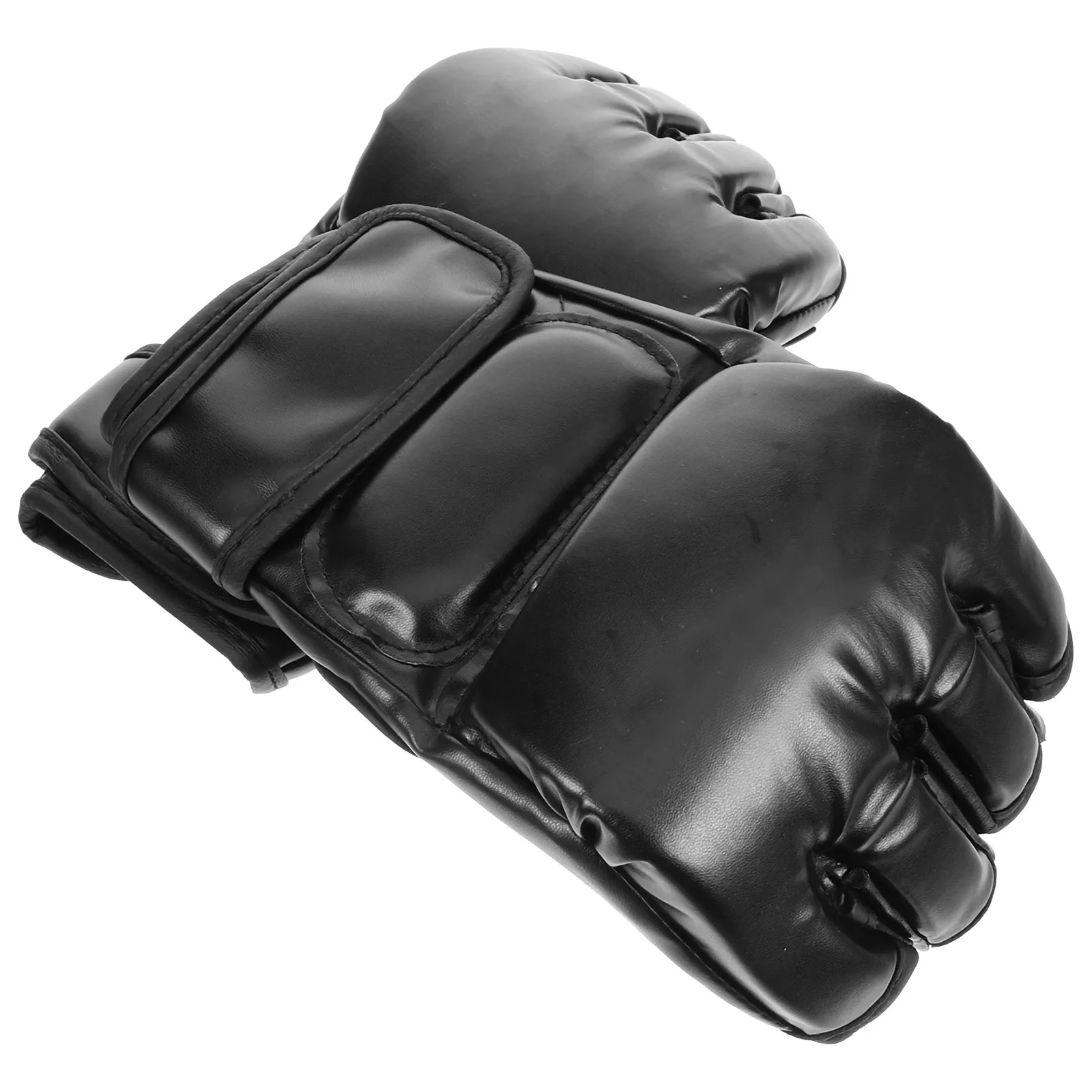 

Boxing Gloves Half Finger MMA Sparring Adult PU Punching Bag Kickboxing Durable Comfortable Breathing Wrist Support