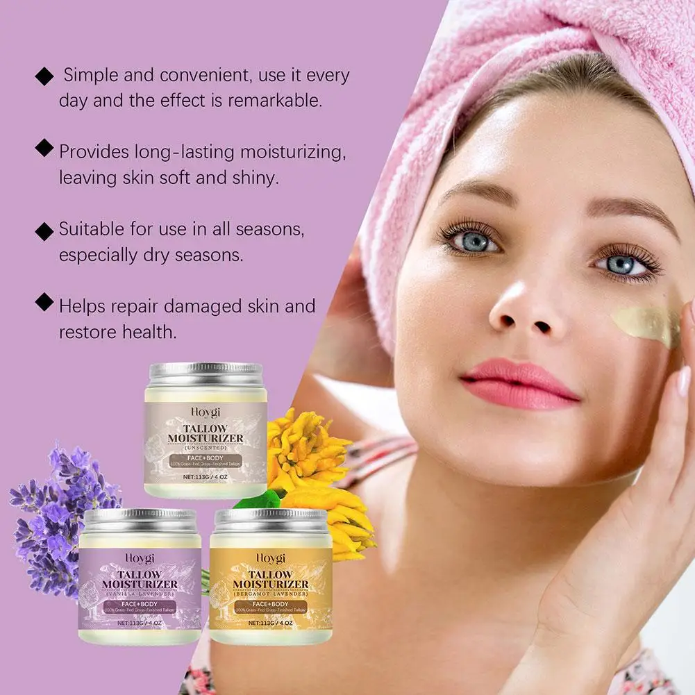 

NEW High-end 114g Beef Tallow Turmeric Cream Anti Aging Lightening Firming Removal Fine Lines Lifting Care Skin Wrinkle X8O5