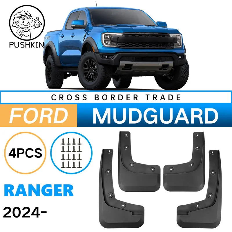 

Car Mudflaps Fender for Ford Ranger 2024 2025 Mud Flaps Splash Guards Front Rear Wheels Fender Car Accessories 4Pcs Mudguards