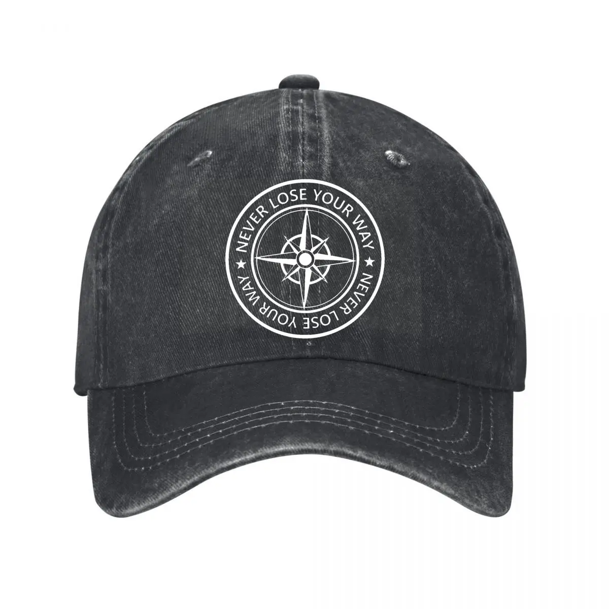 Never Lose Your Way Compass Rose New Vintage Washed Cotton Baseball Cap Sun Hats