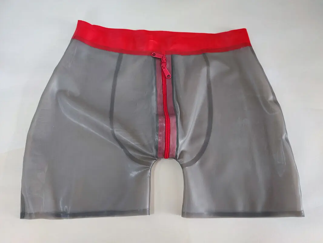 

Латексный комбинезон Gummi Резиновые брюки Маскарадная мода Спортивный дымчатый серый и красный XS-XXL