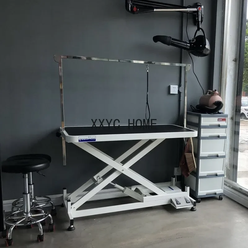 

Pet Shop Ultra-Low Hydraulic Electric Lifting Large Pet Golden Retriever Large Beauty Table Cosmetic Table