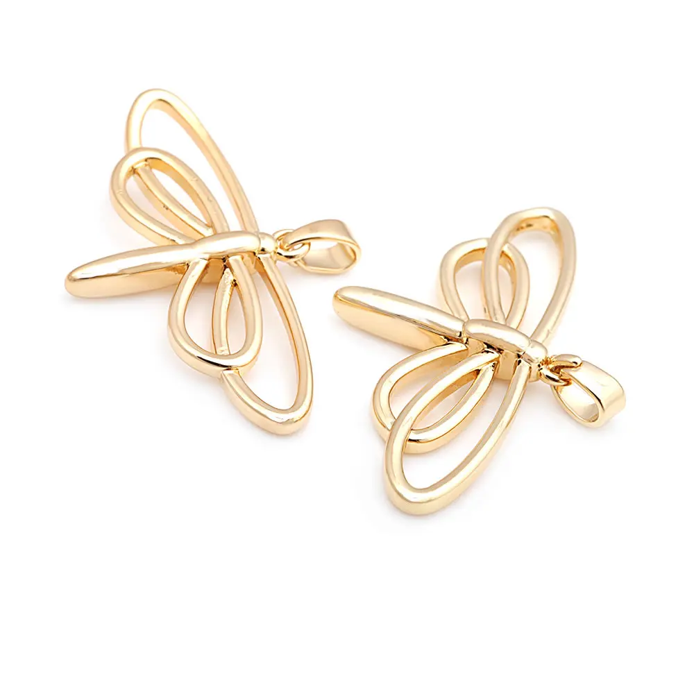 18K Gold Color Brass Dragonfly Charms Pendants High Quality Diy Jewelry Making Supplies Necklace Earrings Accessories for Women