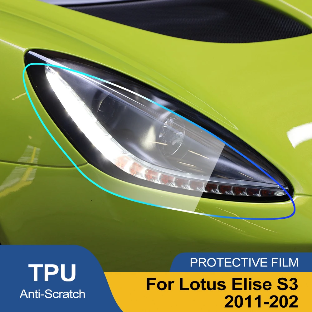 Custom Fit for Lotus Elise S3 2011-2021 High-Gloss Smoke Black Headlight Protective Film TPU PPF Pre Cut Anti-Scratch Vinyl Kit