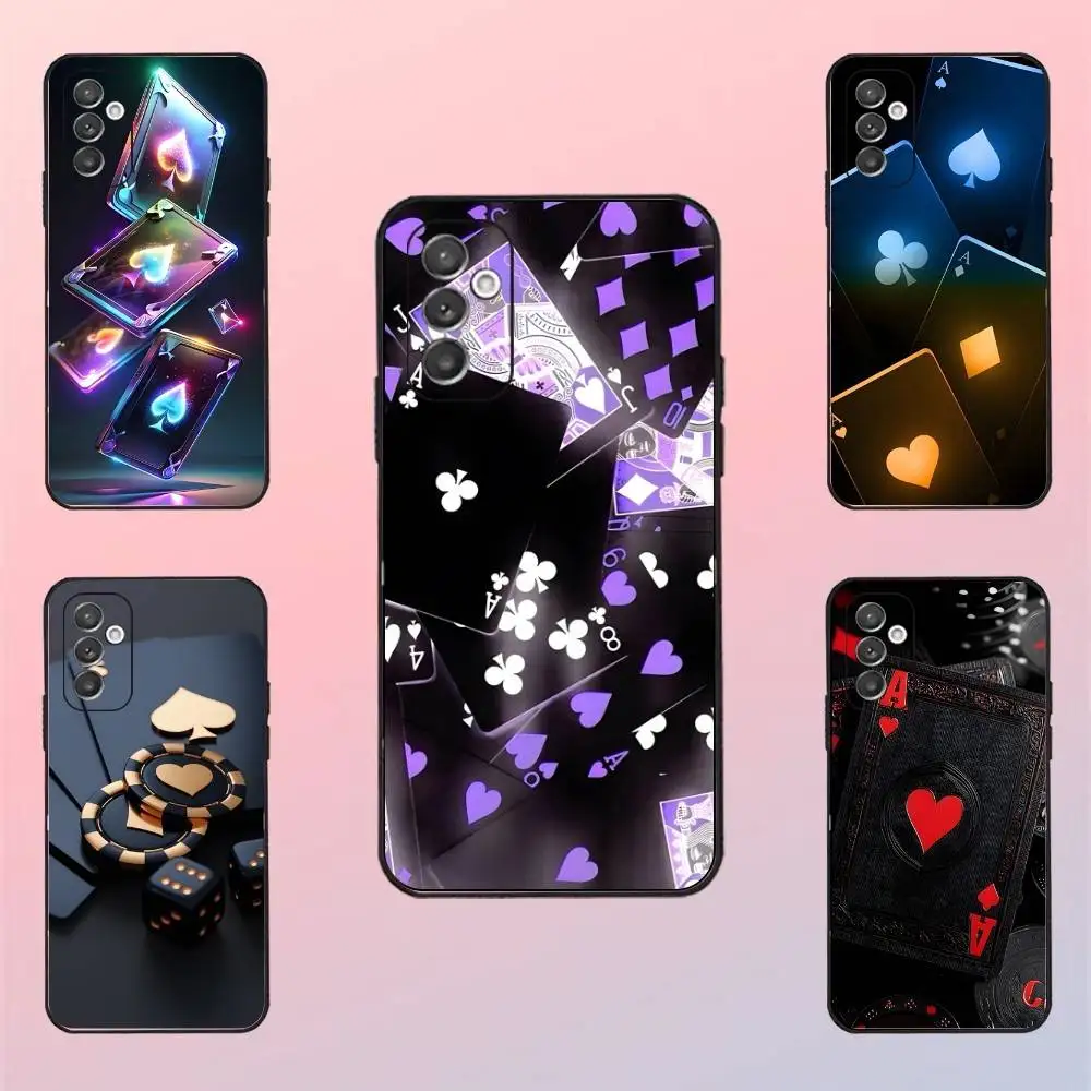 

Poker For Phone Case For Samsung S 25,24,23,22,30,21,10,9,Ultra,Plus,Lite,FE,4,5 G Black Soft Case