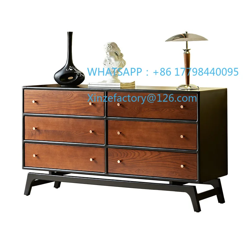 

Customizable French Solid Wood Six-Bucket Cabinet Large Capacity Storage Household Medieval Bedroom Bucket Cabinet Locker