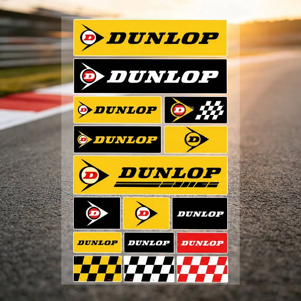 for Dunlop Long Lasting Waterproof Reflective Sticker Scratch Conceal Fit Motorcycle Car Helmet Fridge Decals