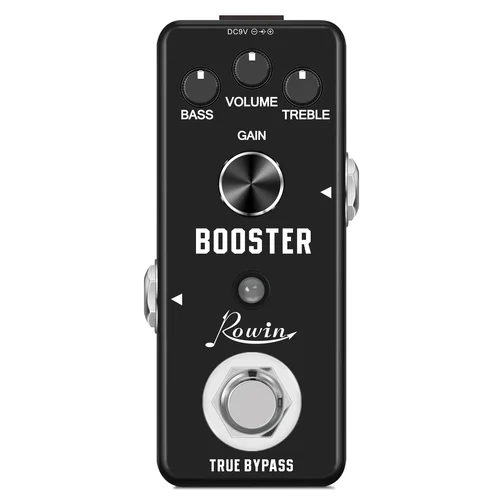 Rowin-Pedal elevador de efecto bajo para guitarra eléctrica, refuerzo analógico puro, bajo/acreble/volumen, forma de tu tono, tamaño Mini, Bypass verdadero