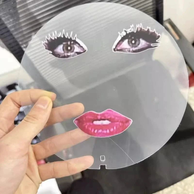 Funny Red Lips Printed Abstract Fan Creative Transparent Spoofs Flaming Red Lips Fan Party Interactive Practical Jokes Props