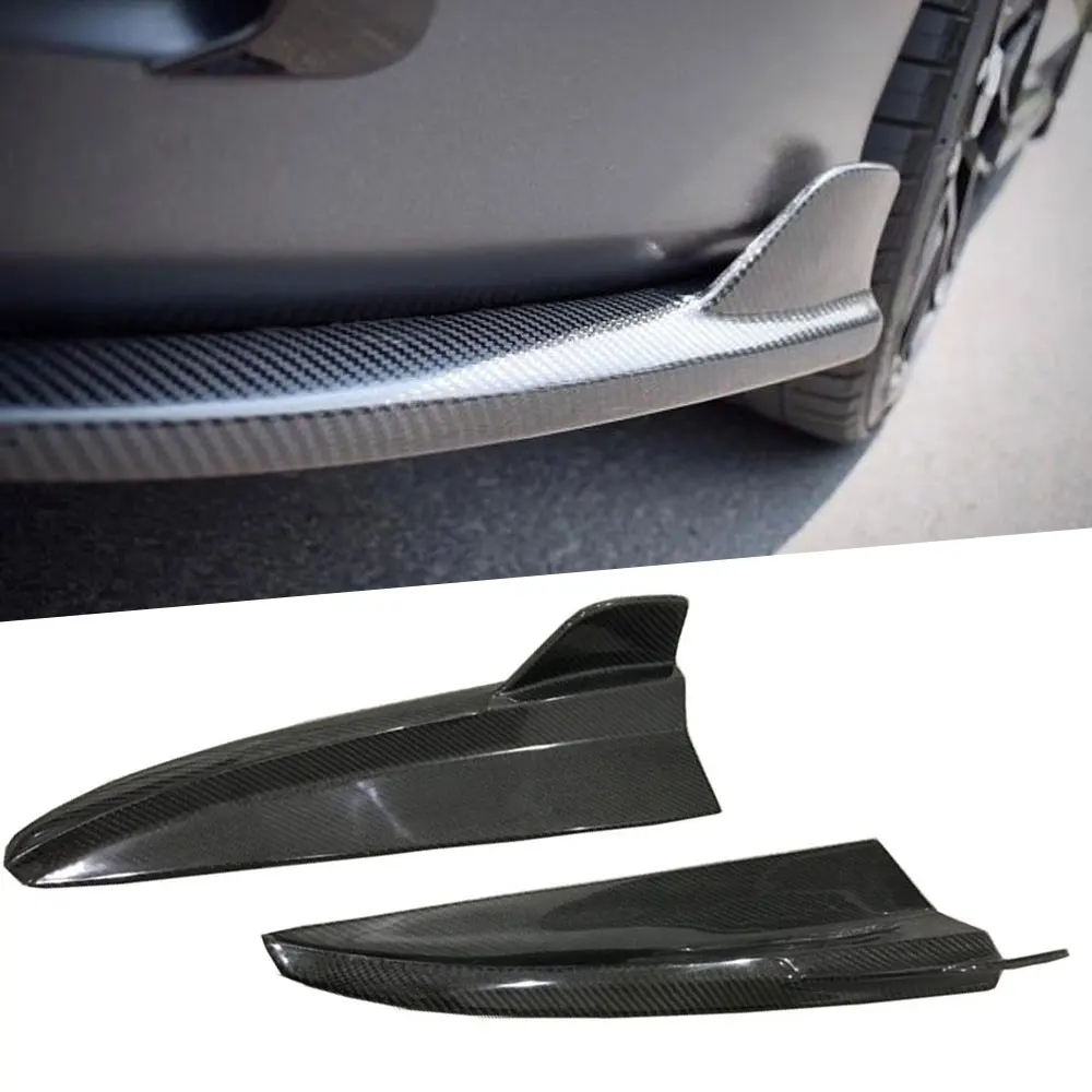 2Pcs Carbon Fiber/FRP Rear Bumper Lip Splitters Aprons Flaps For Benz C Class W205 C205 C63 2015-2019 Cup Side Wing Styling