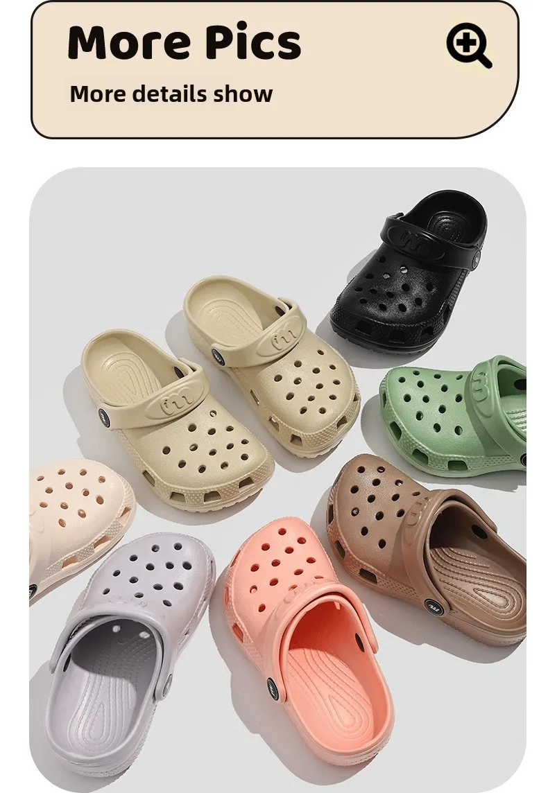 2026 Kinder Mädchen Jungen Lochschuhe Sommer Rutschfeste Outdoor-Sandalen Geschlossene Zehenpartie Weiches Gefühl Strandpantoffeln Dicker Boden Weicher Boden – Detail 12