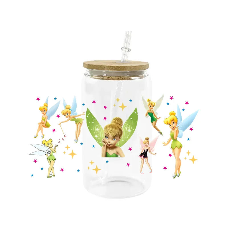 Miniso Cartoon Fairy UV DTF Cup Wrap for 16oz Libbey Glasses Peter UV DTF Washable Transfers Stickers Custom DIY Mug Sticker