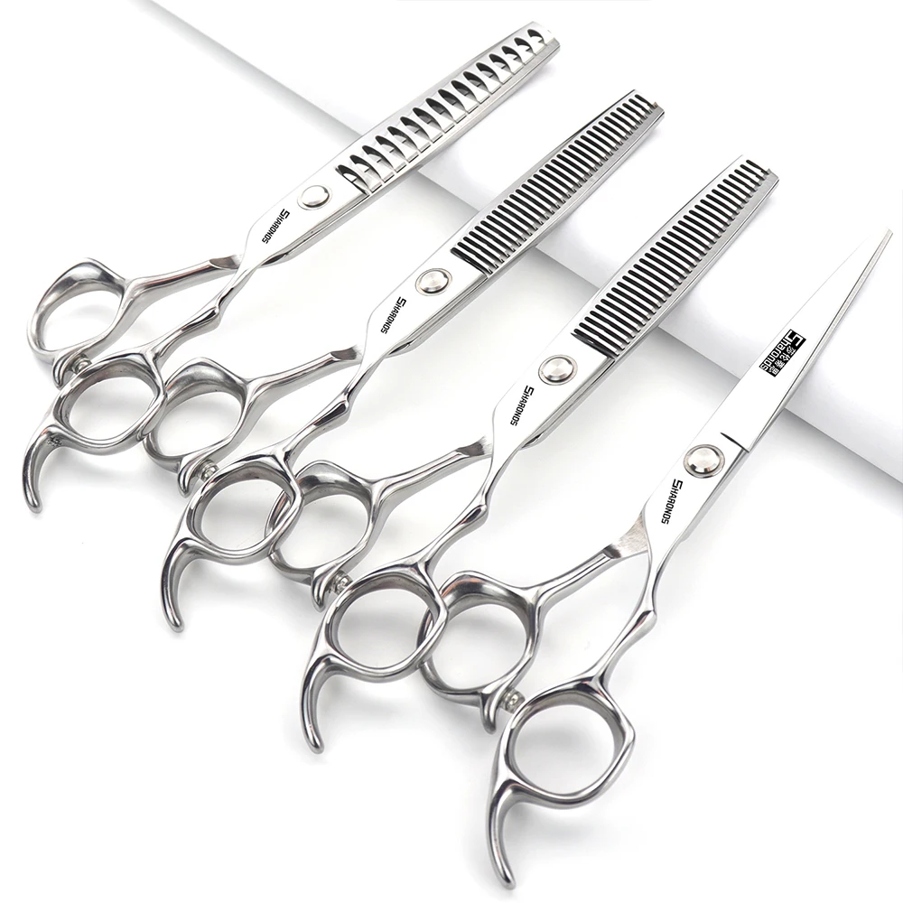 Hairdressing Flat Scissors Professional 6/6.5/7/7.5/8/9 Inch Barber Specialized Thinning Shears Hairdresser Dedicated Clippers