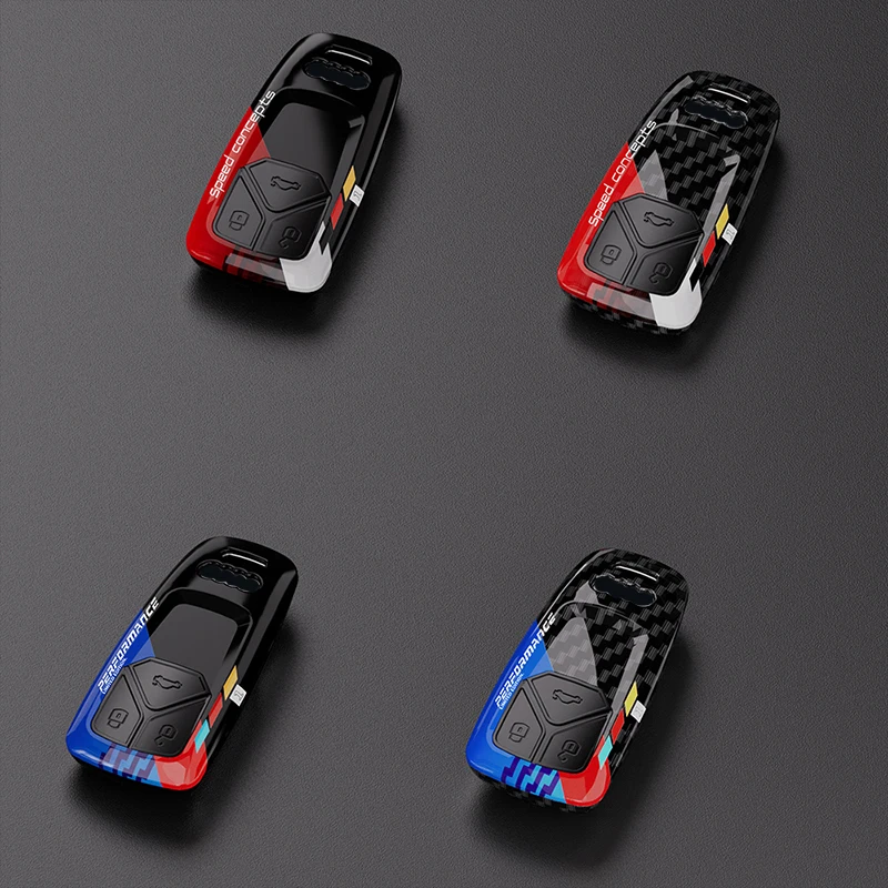 ABS Car Remote Key Case Cover Protector Shell For Audi A4 B9 A5 A6 8S 8W Q5 Q7 4M S4 S5 S7 TT TTS TFSI RS Keyless With Keychain