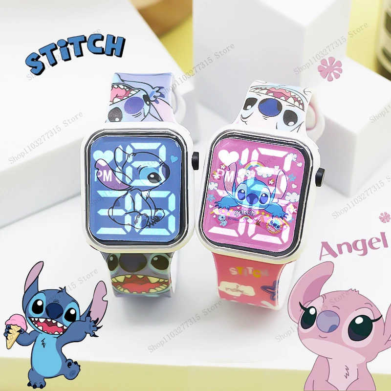 

Новые детские часы с рисунком Диснея, аниме-фигурка, ангел, светодиодный сенсорный экран, электронные часы для мальчиков и девочек, подарки на день рождения для детей