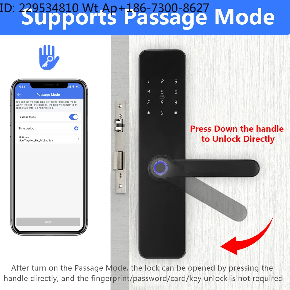

F7 TT Lock Smart Fingerprint Lock Electric Door Lock With Longer Larger Handle Panels Design Control