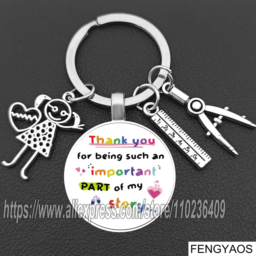 Thank You Teachers Keychains Gifts for Graduation Ceremony Thanksgiving Professor Keychain for Teacher's Day