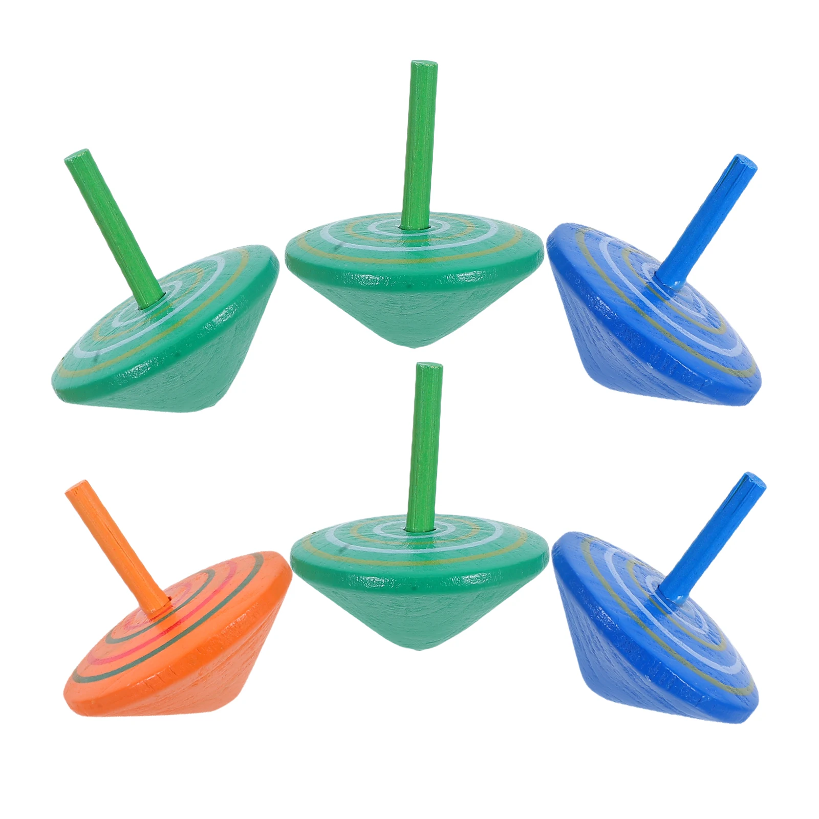 

6Pcs Wooden Tops Colorful Educational Spinning Tops Kids Hand Eye Coordination Fun Game Stress Relief Kids Toy