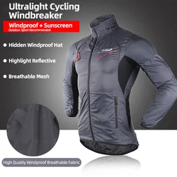 Ultralight Road Cycling Jacket 자전거의류 바람막이 Reflective Hooded Windproof Men's Women Jacket Outdoor Sports куртка весенняя мужская