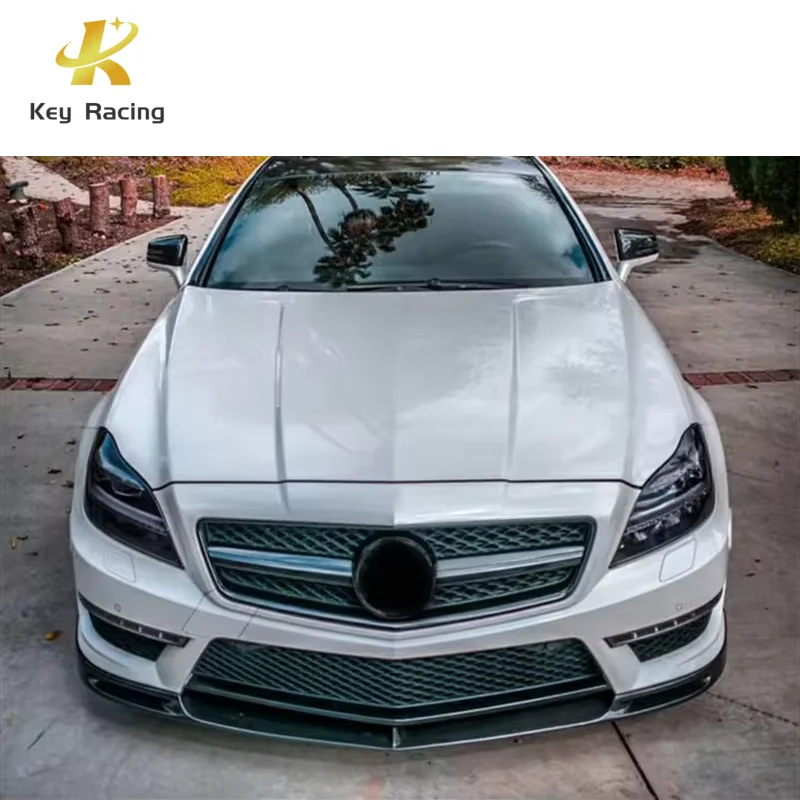 W218 CLS63 Accesorio Auto Front Lip Carbon Fiber V Style Front Bumper Lip For Mercedes-Benz CLS Class W218 CLS63 AMG