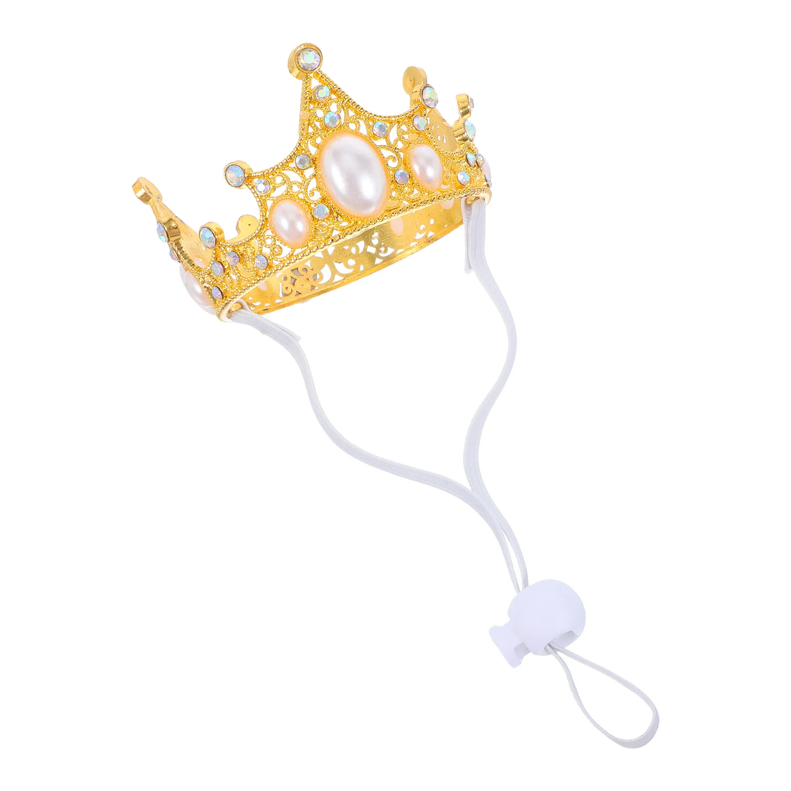 

Pet Crown Small Dog Birthday Hat Adjustable Strap Golden Alloy Wedding Wedding Photo Prop Dog Costume Hat Puppy Crown Dress
