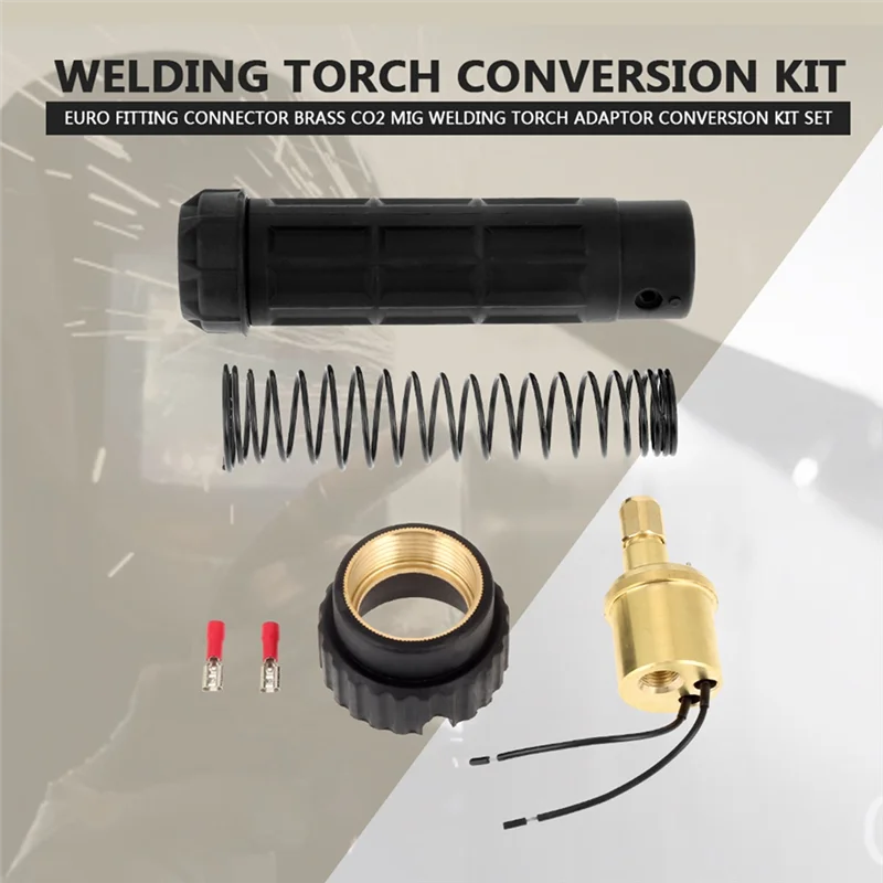 A92P Euro Fitting Connector Kit Brass CO 2 Mig Welding Torch Adaptor Conversion Kit Set Euro