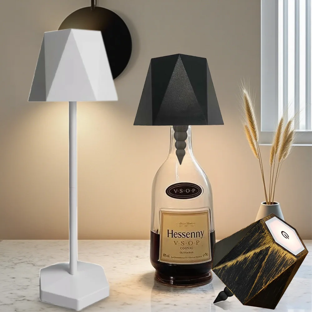 

Portable Rechargeable LED Table Lamp Touch Switch 3 Levels Dimmable Desk Lights Bar Club Dinner Creative Decor Ambient Lighting