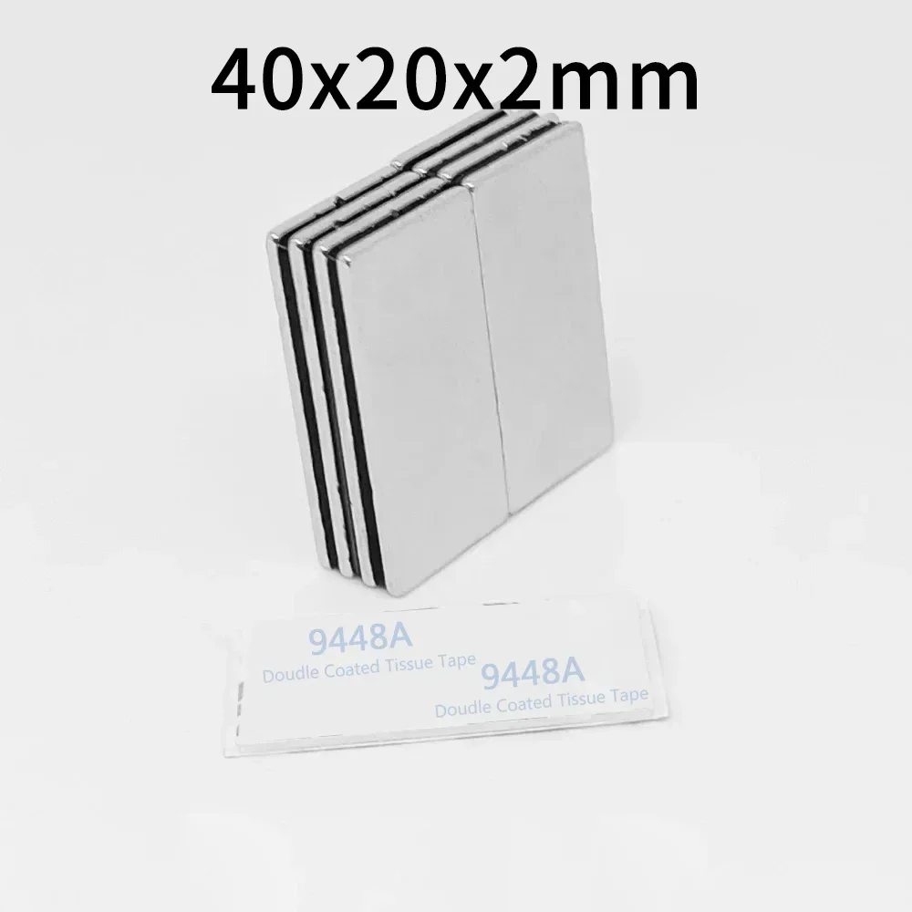 40x20x2mm Block Strong Powerful Magnets With 3M Self - Adhesive 40*20*2 Long Neodymium Magnet Sheet 20x10x2 20*10*1 30*10*1