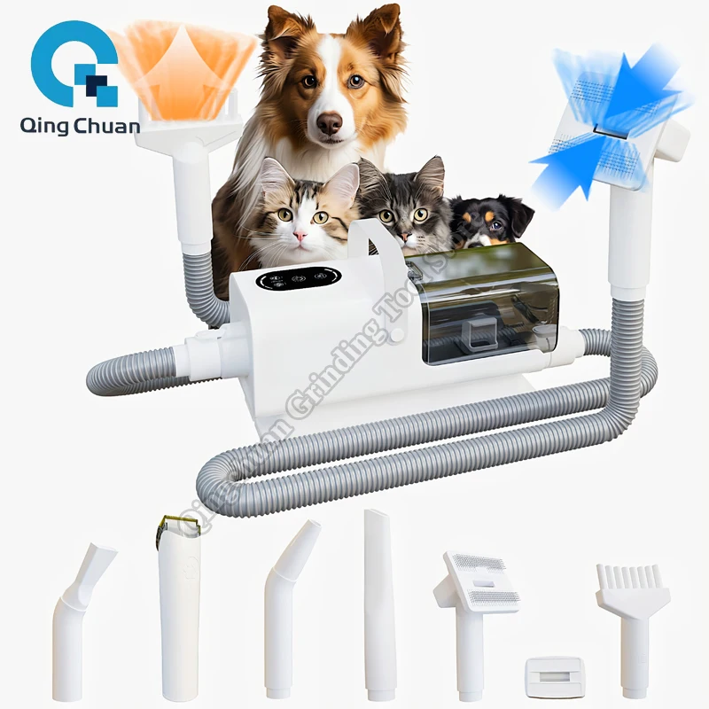 Pet Hair Trimmer Multi-Functional 2.5L Capacity Dog Vacuum Set All-In-One Machine Pet Beauty Device Vacuum Cleaner Hair Clipper