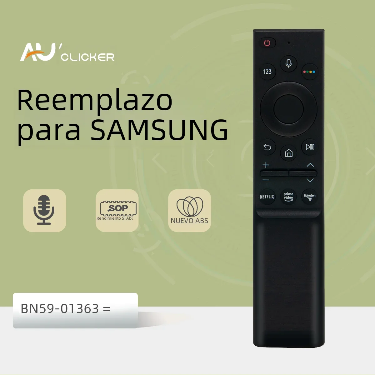 Mando a distancia por voz para televisor inteligente Samsung, mando a distancia de BN59-01363B para TV NEO, serie QLED, Compatible con QN43LS03AAFXZA, QN55LS03AAFXZA