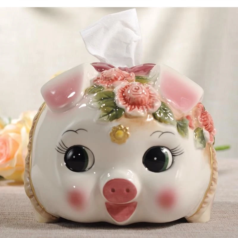 

Embossed ceramic tissue boxes decoration paper napkin