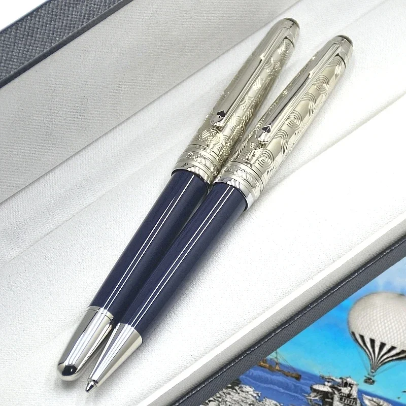 MB Special Edition Around the World in 80 Days 163 Rollerball Pen Blue Resin Ballpoint Pen Office School Writing Fountain Pens