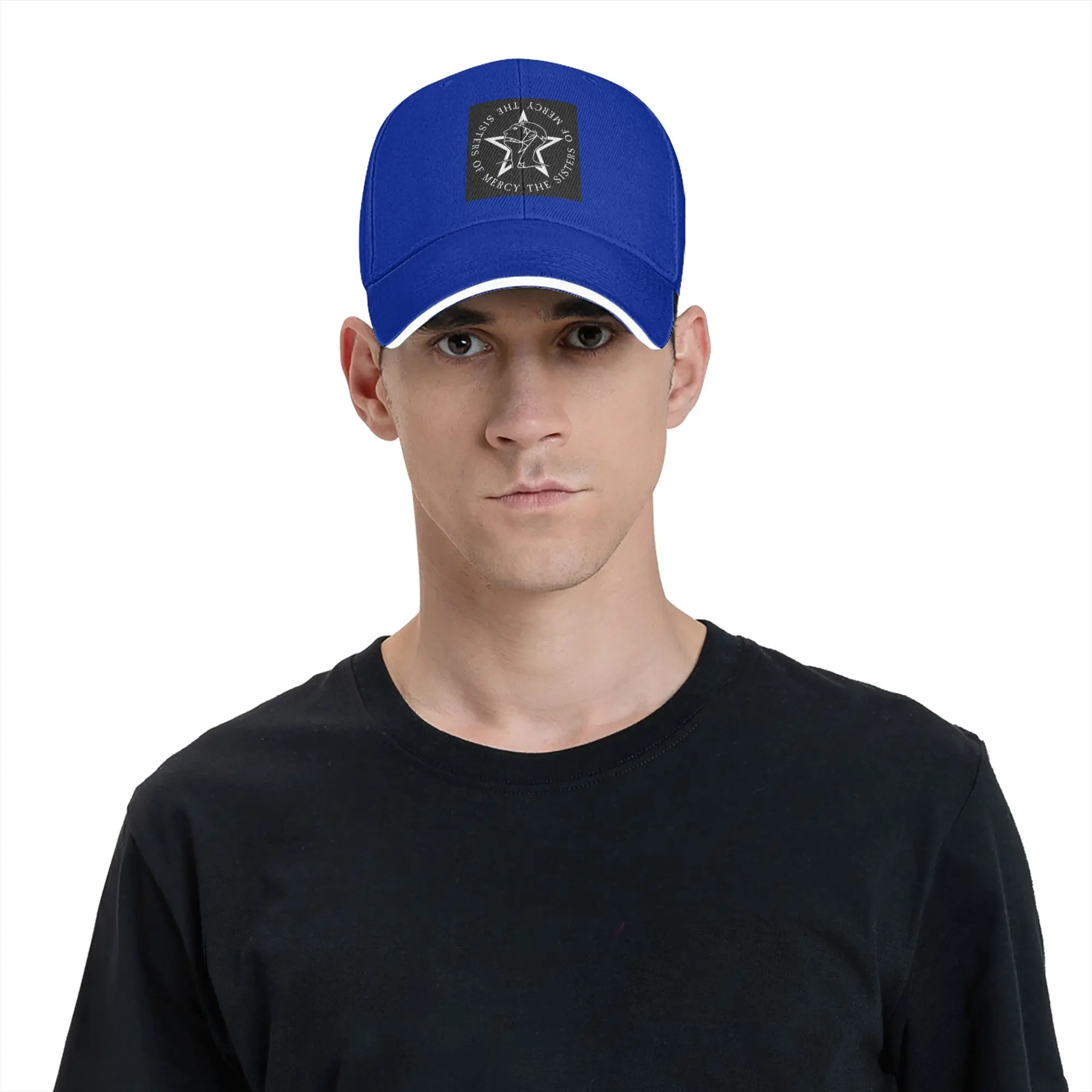 Round Text Logo Goth The Sisters Of Mercy Cap Baseball Caps Adjustable Hat Hip Hop Summer Unisex Baseball Hats Customizable
