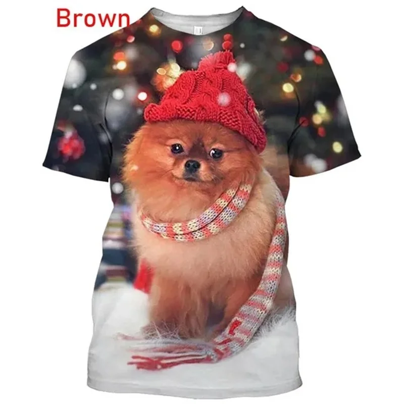 Cute Pomeranian Dog Graphic T Shirts Men Summer 3D Short-sleeve Printed Pet Tees Casual Round Neck Funny Animal Tshirt Tops