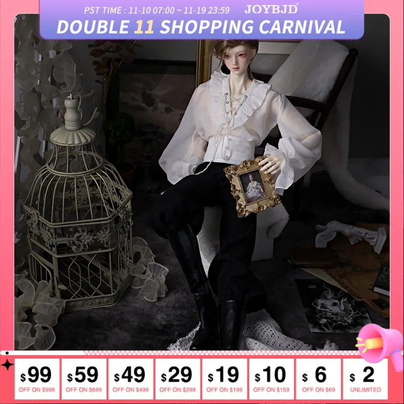 

Fantasy Angel 1/3 BJD Doll Joshua Body Fanstay Fox Ears Wearing Shirt With Wide Leg Pants And High Boots Resin Toy