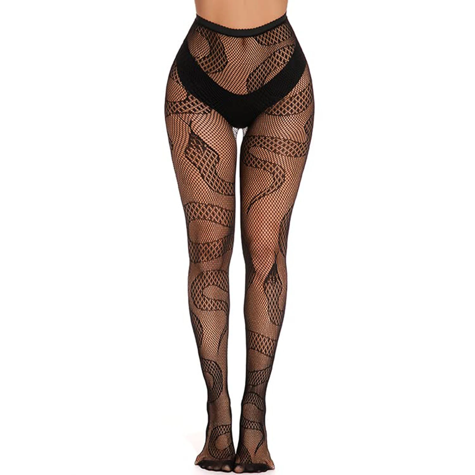 

Women Fishnet Stockings Snake Sheer Pantyhose Elastic Slim Fit Stockings Socks Tights