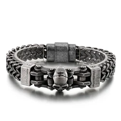 Punk Style Steel Chain Skull Decoration Trend Men's Bracelets Wristbands Chain Ornaments Bracelets Men Jewelry Bead Bracelet