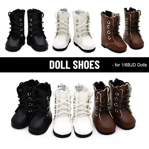 30cm Doll Fashion Shoes Female Doll Boots Fit for 1/6 BJD Dolls Accessories Leather Doll Colorful Long Knees Boots 4.5*2.3*5cm