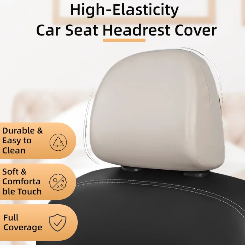 2pcs PU leather car seat headrest cover wear-resistant fit protective cover