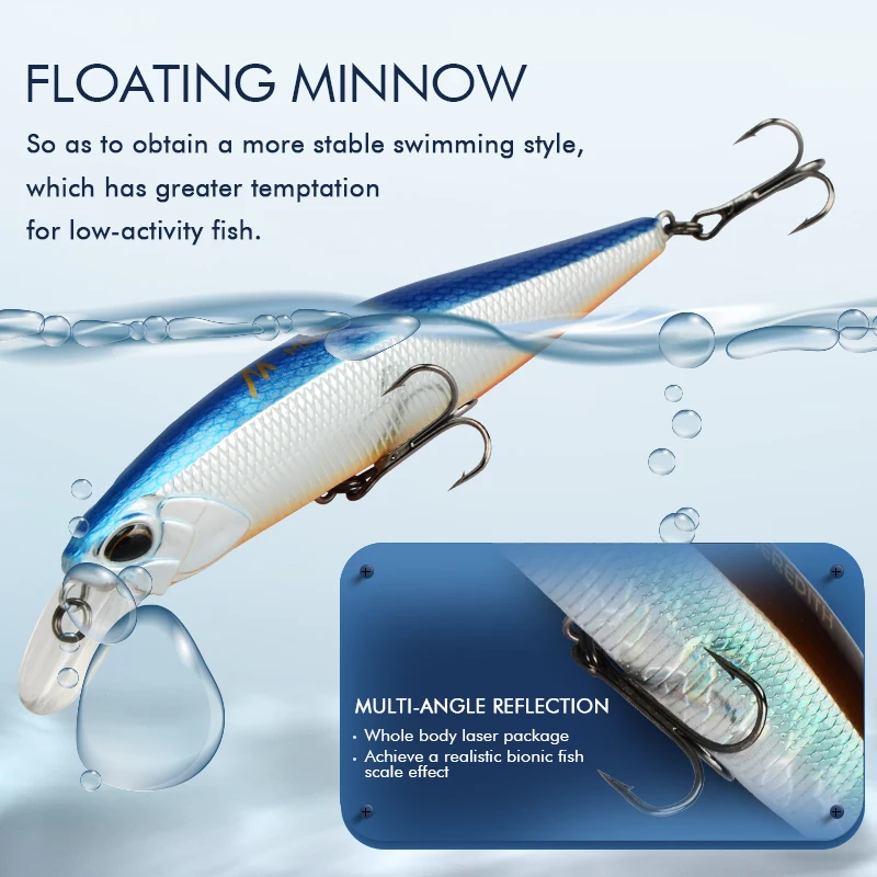 MEREDITH JERK MINNOW 100F 14g Schwimmender Wobbler-Angelköder, 24 Farben, Minnow-Köder, harter Köder, Qualität, professionell, Tiefe 0,8–1,0 m