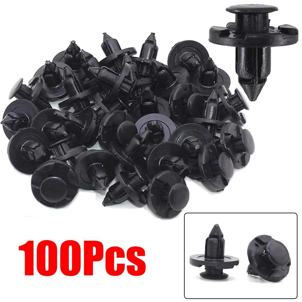 100Pcs Car Fastener Clip Plastic Push Fixed Pin Threaded Rivet Clips 0155309321 For X-Trail  For Qashqai For Navara For Micra