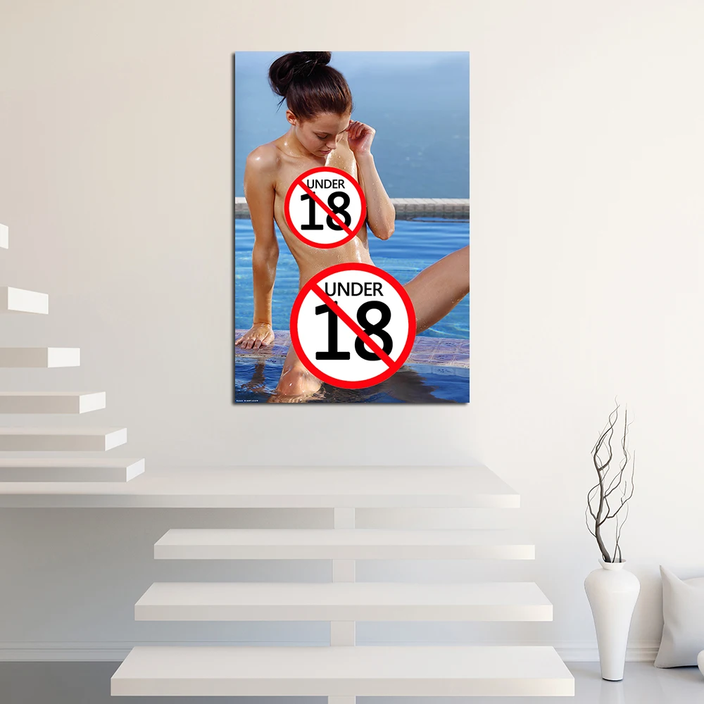 Naked Brunette Girl Uncensored Pussy Canvas Painting Waterproof Wall Art Poster Print For Boy Bedroom Home Decoration