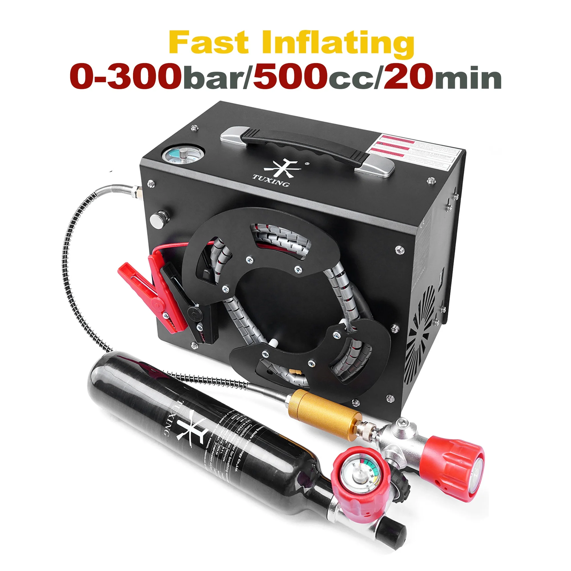 Wholesale 110V/220V 4500psi/300bar Wire Spool Convenient Oil-Water Free Auto Shut-Off Home Car Battery 12V Air Compressor