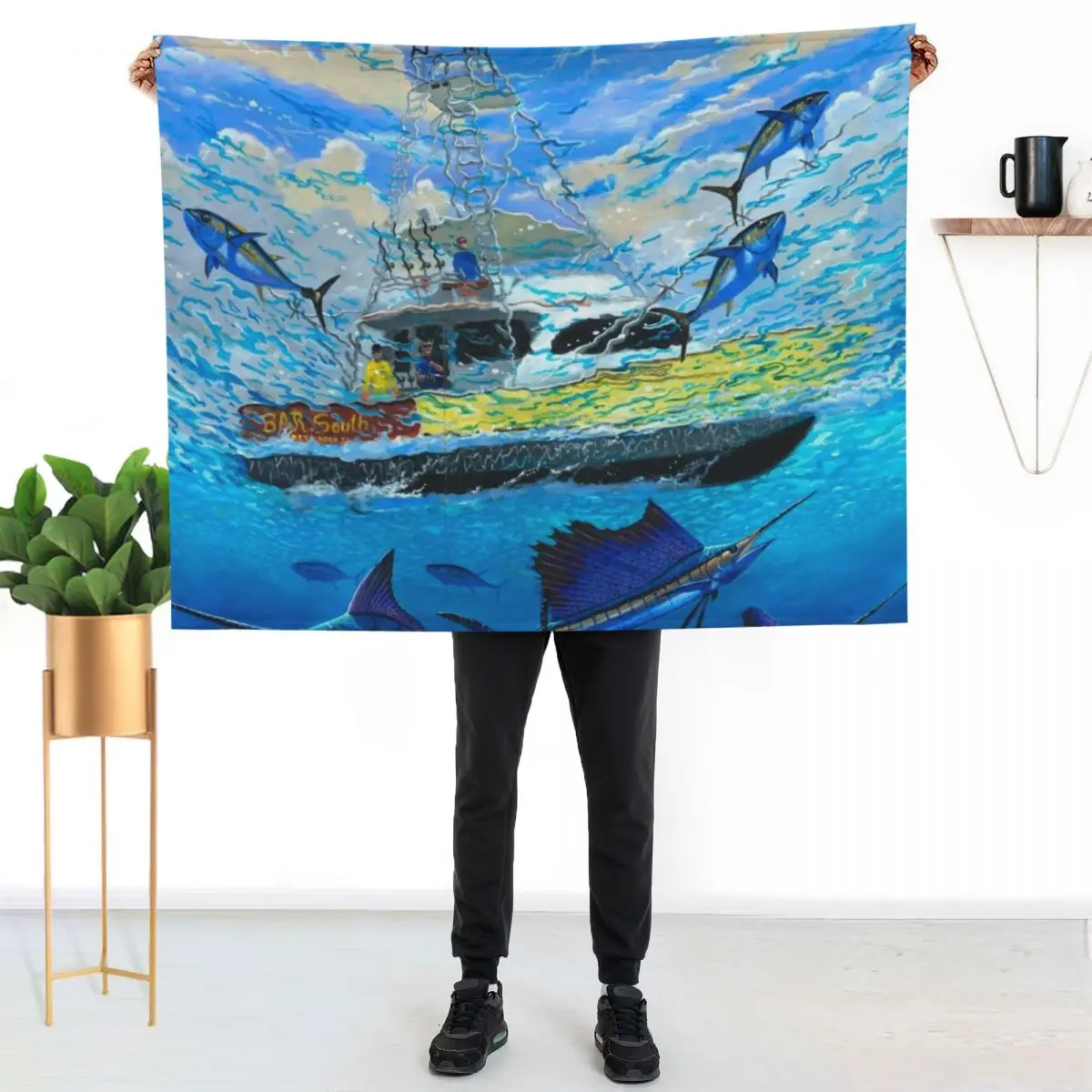 Bar South Throw Blanket Color Fast Cozy Throw Blanket