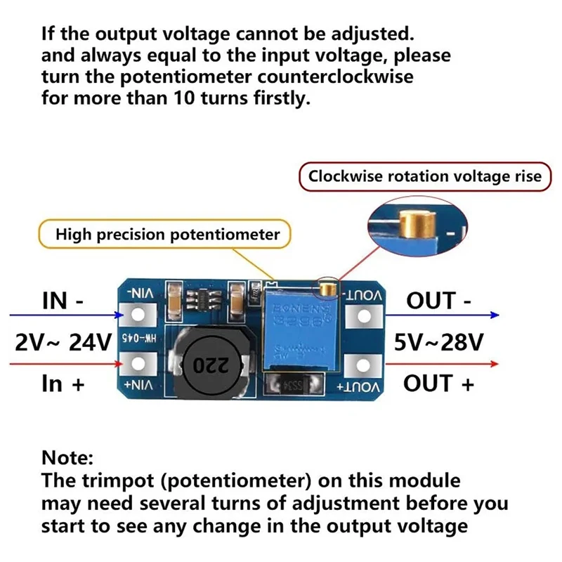 1-5PCS Mt3608 Micro DC-DC Boost Converter 2A ปรับ Step Up โมดูลแรงดันไฟฟ้า 2 V-24 V ถึง 5/9/12/28V สําหรับ Arduino